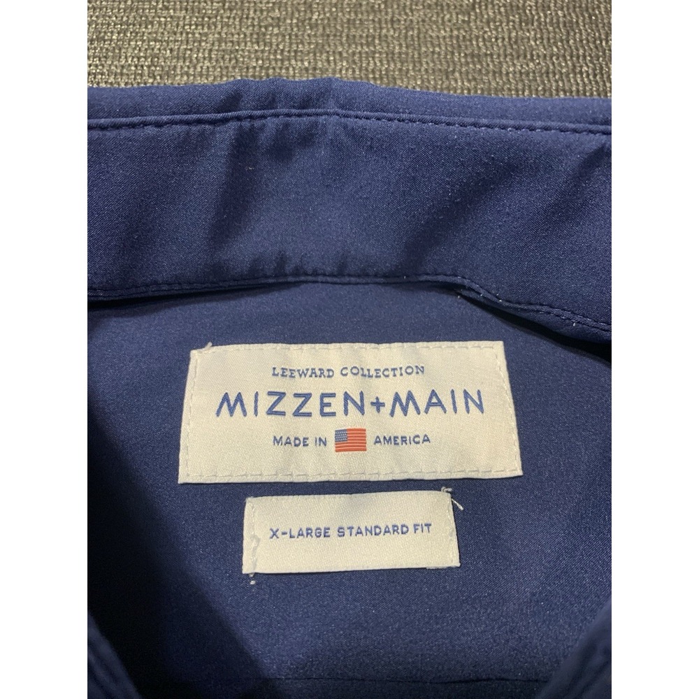 Mizzen + Main Standard‎ Fit Long Sleeve Button Down Shirt Navy Size XL - Picture 4 of 4